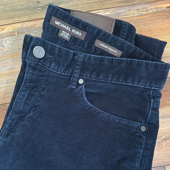 Michael Kors Parker Slim fit 30 / 30 navy corduroy pants - Picture 1 of 3